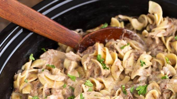 Slow Cooker Beef Stroganoff